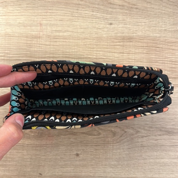 VERA BRADLEY Sierra Wristlet Wallet Coral/Navy Print VGC! - Picture 3 of 7